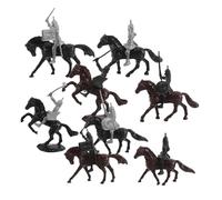 DIYEAH 32PCS Miniature Knight Play with Horses for Boys Durable Medieval Soldier Models for Tabletop Games and Home Display Interactive Historical Scene Accessories Encouraging Creativity