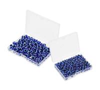DIYEAH 350pcs Blue Evil Eye Beads Handmade Resin Round Charms for DIY Bracelets Necklace Jewelry Making Supplies with Pre Drilled for Crafting and Artistic Jewelry Creation