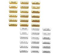 DIYEAH 36Pcs Inspirational Word Charm Pendants DIY Alloy Charms for Bracelets Necklaces Jewelry Making Craft Supplies with Positive Messages