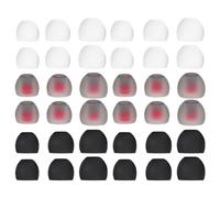 DIYEAH 36pcs Silicone Earbud Tips Set, Noise Reducing Replacement Ear Pads with Black, Red and White Colors, Three Sizes for Earphone Accessories Suitable for Sports and Outdoor Use
