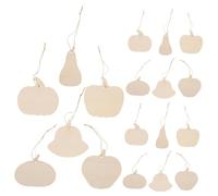 DIYEAH 36PCS Unfinished Wooden Pumpkin Cutouts for DIY Crafts Natural Wood Pumpkin Ornaments with Rope for Hanging Seasonal Fall Thanksgiving Halloween Decorations Family Craft Project