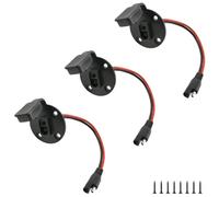 DIYEAH 3pcs 1FT 12 AWG SAE Socket Sidewall Port to Male Plug 4 Hole | Power Cord Quick Connector Extension Cable Harness, Waterproof Dust Cap, for Automotive RV Motorcycle Solar Panel