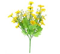 DIYEAH 3pcs Artificial Yellow Daisy Flowers Bouquet with Silk Cloth and Plastic Material, Lifelike and Realistic Simulation Flowers for Shop and Garden Decoration