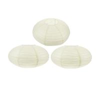 DIYEAH 3Pcs Beige Oval Foldable Paper Lampshade Set Japanese Style DIY Hanging Lanterns for Wedding, Home and Outdoor Decoration