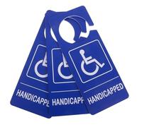 DIYEAH 3pcs Blue PVC Handicap Parking Sign Wheelchair Reserved Tag for Cars Trucks Doors Handicapped Placard Hanger for Accessible Parking Areas