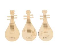 DIYEAH 3pcs Chinese Style Educational Lute DIY Wooden Musical Instrument for Early Learning and Motor Skill Development Unique Hand-painted Design for Boys
