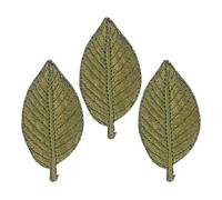 DIYEAH 3pcs Embroidered Leaf Hair Clips for Women Metal Hair Barrettes Set in Dark Green Handmade Suitable for Everyday