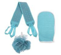 DIYEAH 3pcs Exfoliating Bath Glove Set with Sponge Cloth, Back Rub Towel and Bath Ball, Portable Body Cleanser for Children, Shower and Use