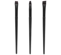 DIYEAH 3pcs Eyeliner Brush Eyebrow Brush Thin Flat Oblique, Black Plastic Aluminium, Dual-use for Smooth Eyeliner Shaping, for Professional Makeup Artists and Amateur Enthusiasts