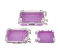 DIYEAH 3pcs False Eyelash Storage Box Mini Suitcase Lash Holder Makeup Luggage Organizer for Eyelashes Extension