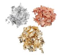 DIYEAH 3pcs Gold Flakes for Nails and Crafts 5g Each Bag Metallic Gloss Even Attachment Suitable for Natural Nail Plates and Handmade Works