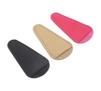 DIYEAH 3pcs Hair Scissors Cover Set with Leather Pouch, Portable Barber Hairdressing Tool Case in Black, Rosy Pink Beige for Salon Use