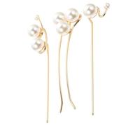 DIYEAH 3pcs Hairpin Pearl Hair Clip Alloy Vintage Classical Design Decorating Hairstyles Does Not Damage Hair for Women Different Occasions