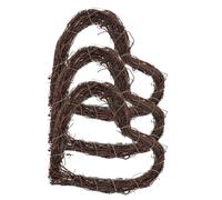 DIYEAH 3pcs Heart-shaped Wreath Grapevine Vine Ring for Wedding Decoration Hanging Flower Garlands for Door Wall Display
