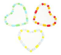 DIYEAH 3Pcs Heat-Resistant Heart-Shaped Glass Coasters Set, Japanese Style Decorative Cup Pads for Coffee Table, Kitchen and Living Room Table Decor