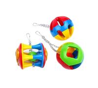 DIYEAH 3pcs Hollow-out Parrot Ball for Small Birds Educational Feet Grasp Training Interactive Sensory Texture for Cockatiels Parakeets and Budgies Random Color