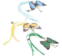DIYEAH 3pcs Interactive Butterfly Cat Replacement Head Made of Sturdy Pp Material for Cat Exercise and Playing for Indoor Pet Accessories