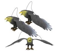 DIYEAH 3pcs Large Realistic Eagle Hanging Ornaments Plastic Bird Scarers for Garden Patio Backyard Outdoor Decor to Frighten Birds and Protect Plants