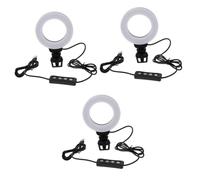 DIYEAH 3pcs LED Ring Light with Clip Laptop Mount Adjustable Level Brightness Video Conference Lighting for Broadcasting and Streaming Portable Webcam Lamp for Zoom Calls and Online