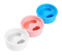 DIYEAH 3pcs Manicure Bowls Plastic Nail Soaking Bowls Finger Soaking for Gel Polish Remover Nail Salon and Home Use White Light Pink Light Blue