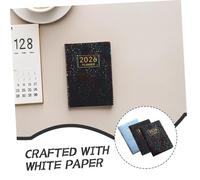 DIYEAH 3pcs Mini Academic Planner Book Portable Pocket Agenda Notebook with Faux Leather Cover for Daily Management Go Scheduling