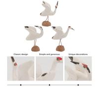DIYEAH 3pcs Mini Ceramic Bonsai Decor Set White Crane Ornament, Water-Absorbing Rock Garden Craft Accessories for Indoor Tabletop and Succulent Plant Display Random Style