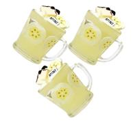 DIYEAH 3pcs Miniature Summer Fruit Beverage Cups Dollhouse Drink Accessories for Creative Role Playing Easy to Clean Inspiring Designs for Imaginative Play Dollhouse Scenes