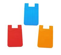 DIYEAH 3pcs Mobile Phone Card Holder Wallet Ultra-Thin Silicone Stick Self Adhesive for Smartphones for Credit Cards and Ids While Traveling Random Color
