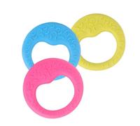 DIYEAH 3pcs Moon Type Tpr Dog Chew Rings Pack Weather Resistant Playing for Dogs Fun Active Supply Color