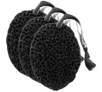 DIYEAH 3pcs Non-Latex Drop-Shaped Honeycomb Bath Sponge Set, Black Shower Sponge Body Scrubber for Gentle Exfoliation and Bathing Care
