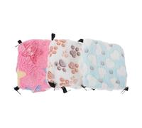 DIYEAH 3pcs Pet Warm Hammock Soft Plush Hammock for Hamster Bed Sugar Glider Fleece Pouch Hideout Winter Cozy Small Animal Cage Hamster Hanging Tent Bed