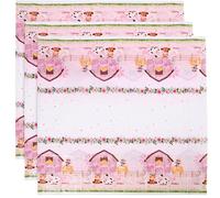 DIYEAH 3pcs Pink Farm Animal Tablecloths Party Table Covers Decorative Table Mats for Birthday Shower Family Gatherings and Wedding Decor
