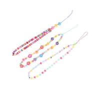 DIYEAH 3Pcs Polymer Clay Phone Lanyards Decorative Hanging Charms for Women Cute Lost Phone Rope for Christmas Birthdays Anniversaries and Valentine's Day