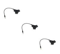 DIYEAH 3pcs Port Earphone Splitter with Stereo Audio Cable Practical Headset Audio Signal Splitter for Sharing Sound with Friends Black