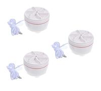 DIYEAH 3pcs Portable Ultrasonic Mini Clothes Washer Lightweight Folding Travel Washing Machine for Easy Use Holidays Made with Durable Material Intelligent Cleaning Function