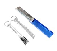 DIYEAH 3pcs Professional Stainless Steel and Nylon Carburettor Jet Cleaner Tool Set with Wires, File, and Needles for Atv and Auto Motorcycle Fuel System Cleaning