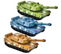 DIYEAH 3Pcs Pull Back Inertia Tank Models Tanks for Educational Hand Eye Coordination Gift Desktop Decor