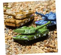 DIYEAH 3Pcs Pull Back Tank Models Simulation Cars for Educational Hand Eye Coordination Development Yellow Green Blue