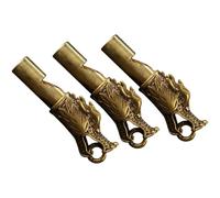 DIYEAH 3pcs Pure Copper Dragon Head Whistle Keychain Set Loud Emergency Survival Whistles for Hiking Camping Referees and Sports Portable Decorative Metal