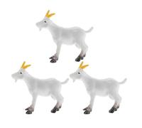 DIYEAH 3pcs Realistic Goat and Sheep Farm Animal Figurines Educational PVC Miniature Models for DIY Scenes Interactive Learning Collection for Preschool and Science Projects