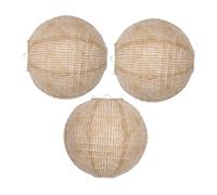 DIYEAH 3pcs Round Hanging Lanterns Burlap Fabric Lampshades Rustic Vintage Pendant Light Covers for Wedding Party Living Bedroom Farmhouse Decor
