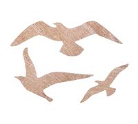 DIYEAH 3pcs Rustic Bird Wall Sculpture: Wood 3D for Cabin & Lake House Decor - Scandinavian Bird Wall Hanging - Seagull Ocean Theme Art for Home