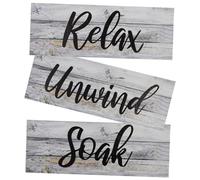 DIYEAH 3pcs Rustic Wall Plaques Decorative Wall Hanging Signs Made of Synthetic Material for Kitchen and Front Yard Home Decor