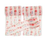 DIYEAH 3pcs Self- Vet Tape Wrap for Dogs, Non-Woven Cloth Dog Bandages for Wound Care, Protective Pet Leg Wraps for Outdoor Use, Strawberry Pattern Large, Medium Small