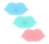 DIYEAH 3pcs Silicone Facial Cleansing Brush Suction Cup Design Gentle Exfoliator for Deep Pore Cleaning Pink Blue Green Manual Face Scrubber for Sensitive Skin