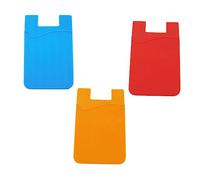 DIYEAH 3pcs Silicone Mobile Phone Card Holder Ultra Slim Self Adhesive Wallet Pouch Sleeve for Smartphones Use as Credit Card Case in Wallet Random Color