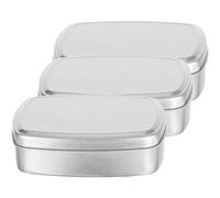 DIYEAH 3Pcs Small Rectangular Aluminum Soap Storage Boxes with Lids 98X72X28Mm 150Ml Metal Containers for Travel Bathroom Organization