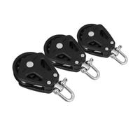 DIYEAH 3pcs Stainless Steel Single Swivel Bearing Pulley for Gym Cables | Nylon Wheel, Black Finish, Smooth Rope Travel, Reduced Pulling Effort, for Sailors and Rigging Technicians