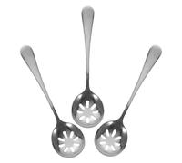 DIYEAH 3pcs Stainless Steel Slotted Serving Spoons for Parties and Restaurant Settings, Reusable Buffet Spoons with Easy Draining Function, Simple and Stylish Kitchen Utensils