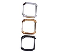DIYEAH 3pcs Tpu Protective Watch Case Compatible with Fitbit Shockproof Soft Cover Easy Install Watch Accessories Gold Silver Gray and Black